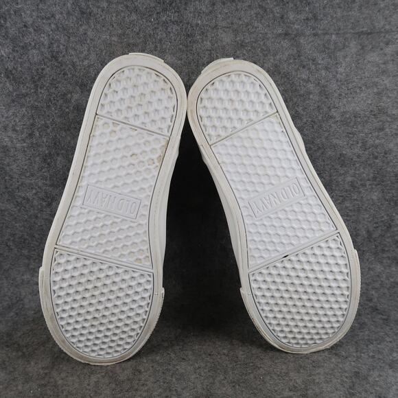 Old Navy Shoes Big Kids 5 Casual Sneakers High Top Canvas Lace Up White Trainers - Picture 10 of 11